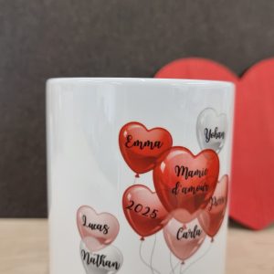 Mug cœurs prénoms
