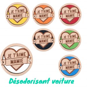 Désodorisant voiture chien Je T'aime Mamie