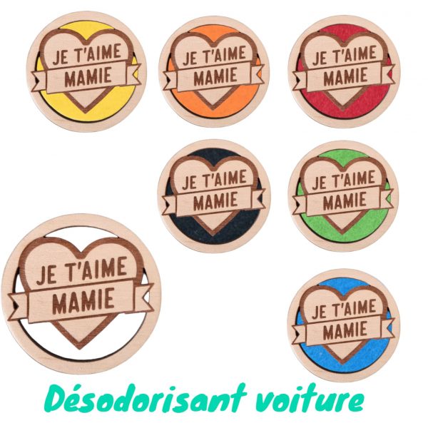 Désodorisant voiture chien Je T'aime Mamie