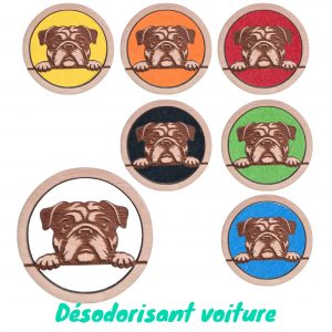 Désodorisant voiture chien Bulldog