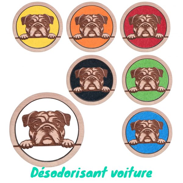 Désodorisant voiture chien Bulldog