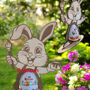 Lapin de Pâques support œuf en chocolat