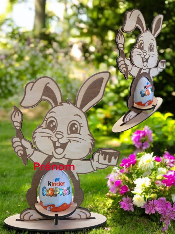 Lapin de Pâques support œuf en chocolat