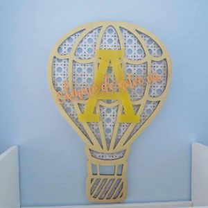 Petite Montgolfière personnalisée en bois et cannage