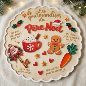 Plateau gourmandises Père Noël personnalisé pour le réveillon de Noël